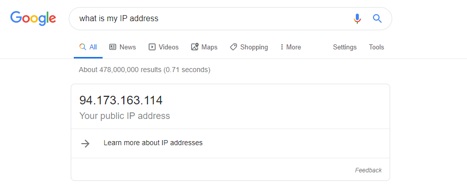 find my IP address